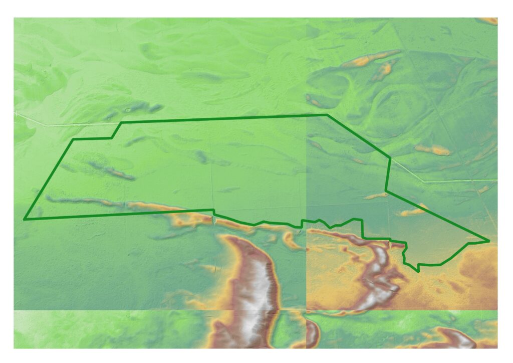 mapa hipsometryczna rezerwatu Mokry Jegiel